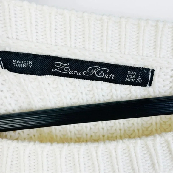 ZARA KNIT Beige Long Sleeve Knit Sweater Size Large - Picture 4 of 5